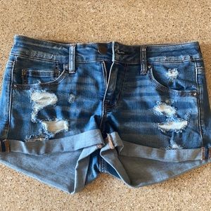 American Eagle Super Stretch Ripped Jean Shorts